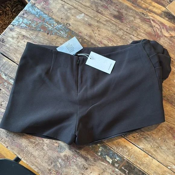 Black Mini Skirt with Floral Accent - Picture 5 of 5